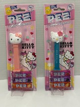 Set Of 2 Hello Kitty Pez Candy Dispensers Blue &amp; Pink Brand New Includes Candy - £5.06 GBP