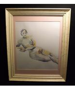 Mid Century Framed Watercolor Woman Impressionism Signed J. Cole Moderni... - $203.22 CAD