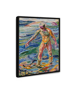 Framed Edvard Munch Bathing Man 1918 Oil Canvas Print Wall Art Painting - £22.28 GBP+