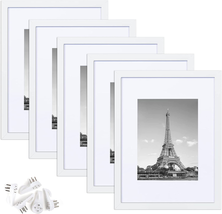 Upsimples 9X12 Picture Frame Set of 5, Display Pictures 6X8 with Mat or 9X12 wit - £23.76 GBP