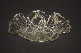 Old Vintage Candlestick Candle Holder Clear Glass Ruffled Fluted Drip Bo... - $19.79