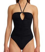 Ruched One-Piece Swimsuit, Halter Neck Swimwear for Women, Keyhole Cutou... - $29.35