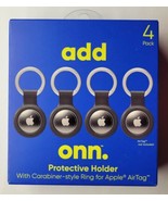 4 Pack Onn Protective Holder With Carabiner Style Ring For Apple AirTag - £10.27 GBP