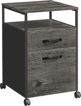 Vasagle File Cabinet, Mobile Filing Cabinet With Wheels, 2 Drawers, Open Shelf, - £101.68 GBP