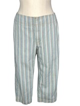 Liz Claiborne Lizwear Jeans Michaela Capris Womens 12 Striped Pleated Waist Deni - £19.93 GBP