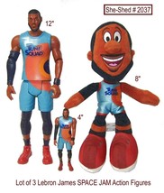 Lot of 3 Lebron James Space Jam Lot of 3 TUNE SQUAD Action Figures &amp; Plush Toy - £15.58 GBP