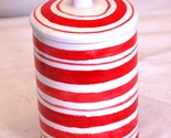 Red &amp; White Lidded Canister Jar 10 Strawberry Street Sarasota Home - $16.82