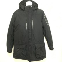 Lands End M 10-12 Black Parka Puffer Coat Hooded Primaloft Poly-Fill - £44.98 GBP