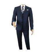 Men Suit BERLUSCONI Turkey 100% Italian Wool Super 180&#39;s 3pc Vested #Ber... - $492.75 CAD