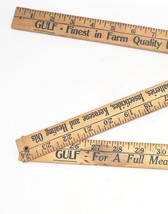 Gulf Farm Quality Petroleum Advertising Folding Wood Yardstick Ruler - $24.74
