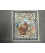 3&#39; X 3&#39; Vintage TAPESTRY American Machine Made ROOSTER - £168.90 GBP