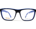 HUGO BOSS Gafas Monturas BO 0169 7VA Negro Azul Cuadrado Completo Rim 56... - $64.89