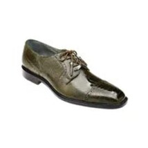 Belvedere Mens Shoes Batta Olive Genuine Ostrich Lace Up 14006 image 8