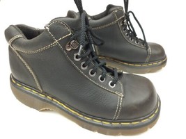 Vintage Dr Martens 8542 Black Leather Combat Chunky Boots Size UK 8 USM 9 USW 10 - £62.89 GBP