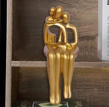 Gold Decor Thinker Statue Lying Reading Women Figurine Home Decor Accents Modern - £24.08 GBP