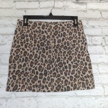 Jolt Skirt Womens Juniors 7 28 Brown Animal Print Mini Stretch Casual Boho - $19.99