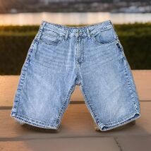 Silver Jeans Zac Denim Shorts Mens Size 36x12.5 (34x11.5) Embroidered Jorts - $32.67