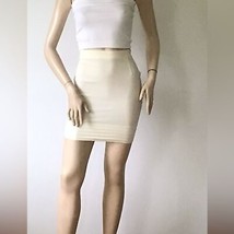 NEW CLAUDE MONTANA Paris Ivory High Waisted Side Zip Skirt (Size 40/6) - £157.23 GBP