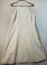 Loft Tank Dress Womens Size 8 White Floral 100% Cotton Sleeveless Back Zipper - £21.43 GBP