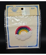Vintage 1970s Crown Originals TRIMS Rainbow Cloud  Embroidered Sew On Pa... - $303.18 MXN
