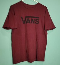 Vans Men&#39;s T-Shirt Size: Med Burgundy Maroon Red Original T-shirt Classic - £14.81 GBP