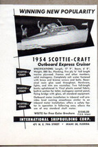 1954 Vintage Ad Scottie-Craft Outboard Express Cruiser Boats Miami,FL - £7.41 GBP