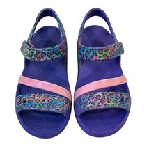 Crocs Girls Multi-Color Animal Print Sandals With Pink Straps 13 - $24.12 CAD