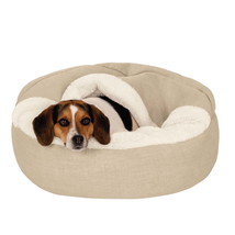Plush &amp; Performance Linen Hooded Donut Pet Bed for Dogs &amp; Cats - Mist Gr... - $728.41 MXN