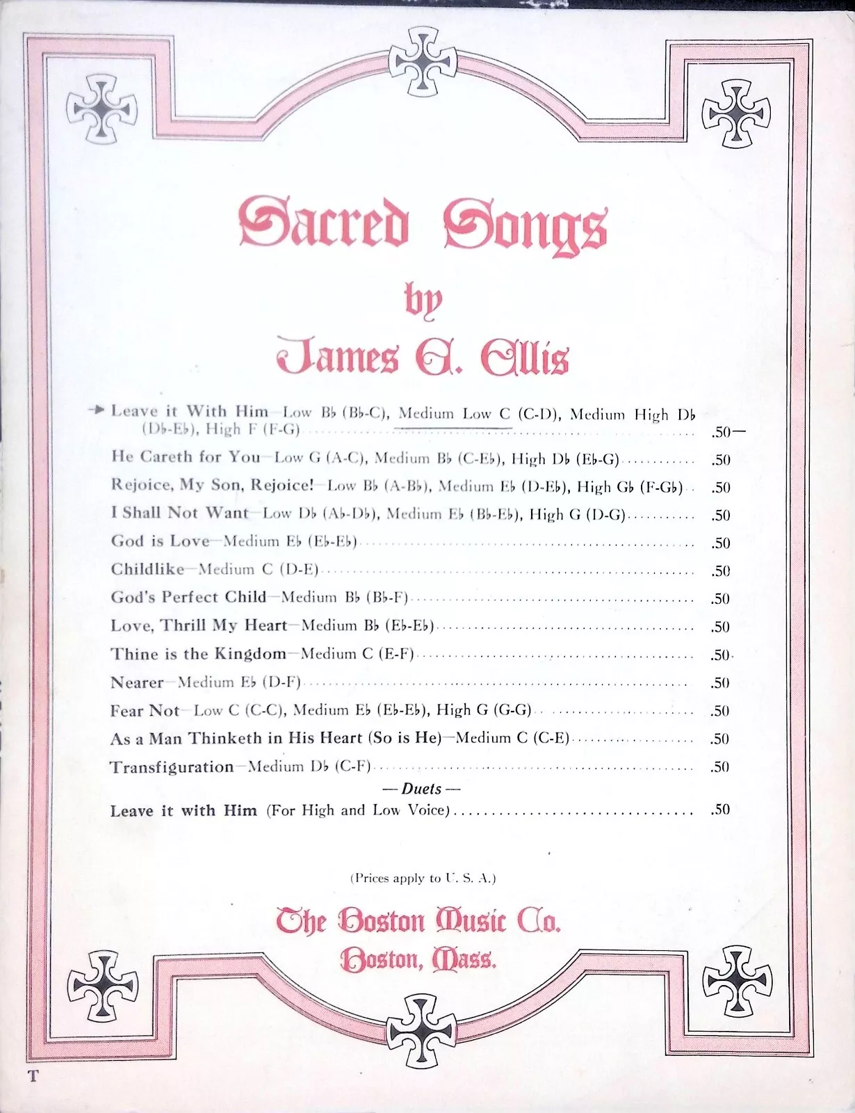 Leave It With Him (sheet music in medium low C) - $6.00