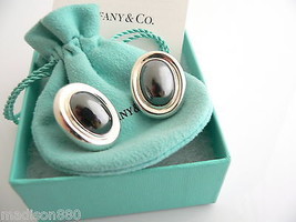 Tiffany &amp; Co Hematite Earrings Gemstone Pierced Gift Pouch Love Picasso T and Co - £566.75 GBP