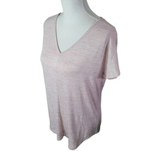ana Pink Heathered Shirt V Neckline Back Womens Medium Criss Cross Long Soft - £6.74 GBP