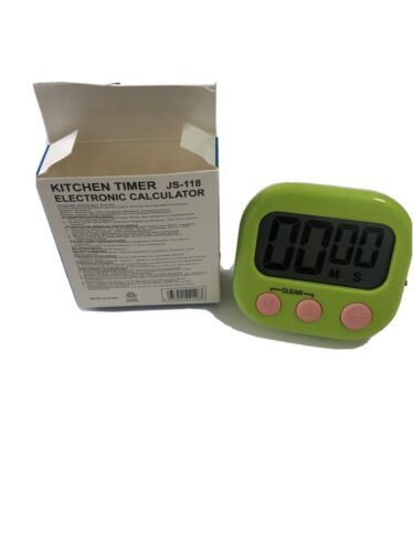 Kitchen Timer JS-118 Green Electronic Calculator - $3.00