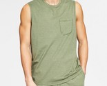 Sun + Stone Men&#39;s Sun Washed Knit Pajama Pocket Tank Top Green-XL - $10.99