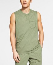 Sun + Stone Men&#39;s Sun Washed Knit Pajama Pocket Tank Top Green-XL - £8.77 GBP