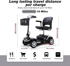 4 Wheel Mobility Scooter For Seniors Compact Heavy Duty Mobile Powered M... - £711.61 GBP