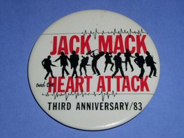 Jack Mack Heart Attack Third Anniversary Pinback Button Vintage - £15.65 GBP