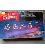 Vtg Mr Christmas Mini Light Sculpture Holiday Lighting 5 FT Reindeer Sleigh - $26.03
