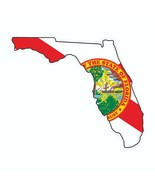 Florida State Map Outline with Flag Sticker, Decal, Vacation Sticker - £2.82 GBP+