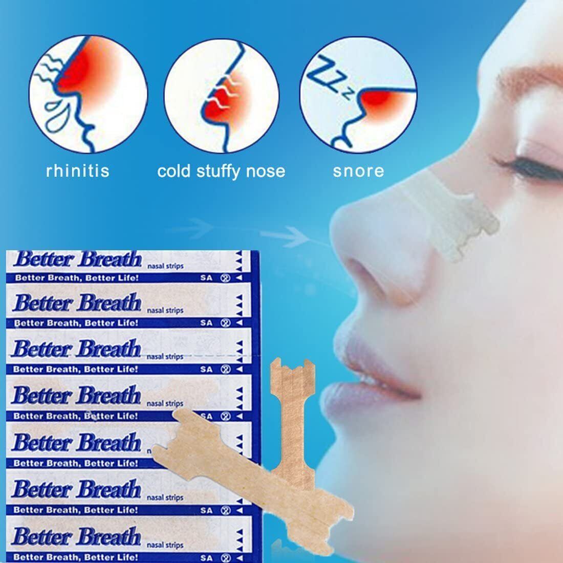 Primary image for 200-300  BETTER BREATH Nasal Strips Breathe Better Reduce Stop Snoring Right Aid