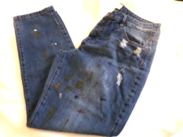 Rachel Roy Womens Button-Fly Paint Distressed Girlfriend Denim Jeans 31 - £19.73 GBP