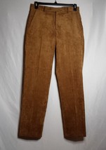 Alan Flusser Men&#39;s Brown Soft Brush Corduroy Straight Leg Dress Pants Size 32x32 - £22.89 GBP