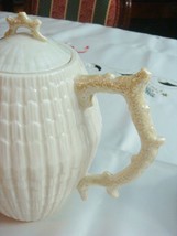 Coffee Pot &amp; Lid in Limpet Yellow  Belleek Pottery (Ireland) 8&quot; tall [a*12] - £155.80 GBP