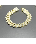 6.5Inch Hip Hop Miami Cuban Link Bracelet 18K Gold Plated 16mm For Men A... - $32.89 CAD