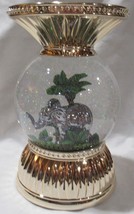 Bath &amp; Body Works 3-Wick Candle Holder Water Globe Elephant Gold Pedestal - £89.63 GBP