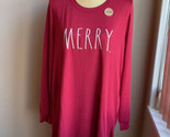 Rae Dunn Womens Merry Sleep Shirt Red Red Long Sleeve Christmas Sz M - $29.95