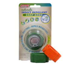 One Coleman DEET Free Snap Band Insect Repellent Bracelet New GREEN COLO... - $12.97