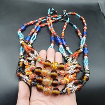 Vintage Handcrafted Old Glass beads Necklace - $43.65
