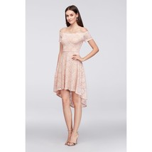 City Triangles Womens Dress Off-The-Shoulder Lace High-Low Plus Size Beige 20 - £18.75 GBP