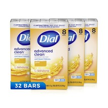 Dial Antibacterial Deodorant Bar Soap, Advanced Clean, 4 Ounce (Pack of 32)  - £42.03 GBP