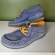 Ecco Mind Blue Yellow Mens EU Size 43 US 9.5 Shoes Laces Leather - £28.34 GBP